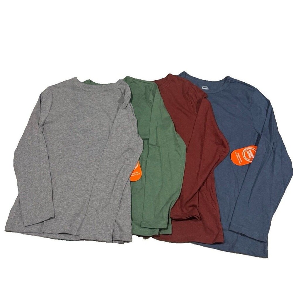 Lot Of 4 New Wonder Nation Boys Tough Tee Long Sleeve Shirts Size L (10-12)